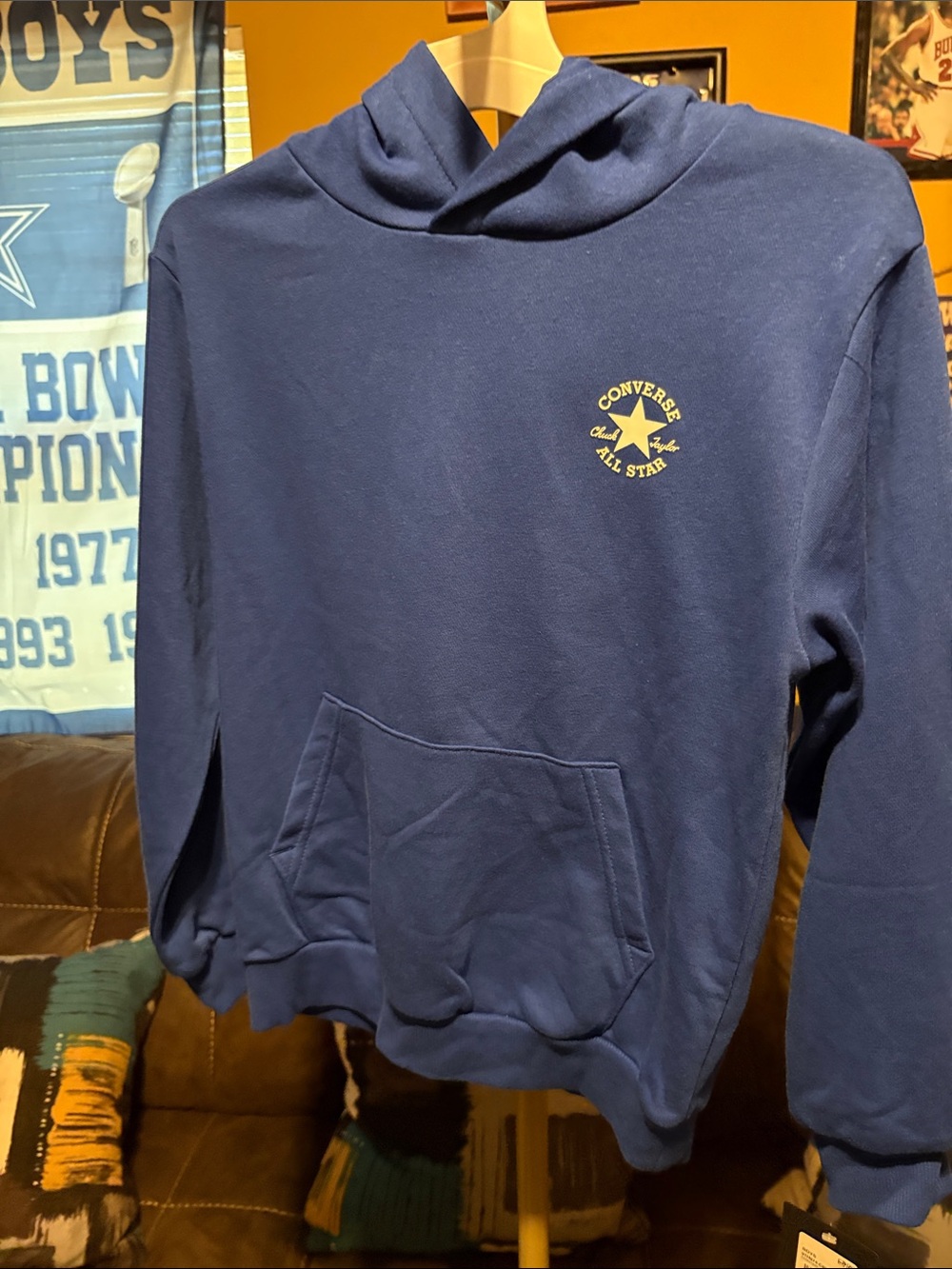 Converse kids Navy Crewneck Hoodie with All-Star Logo